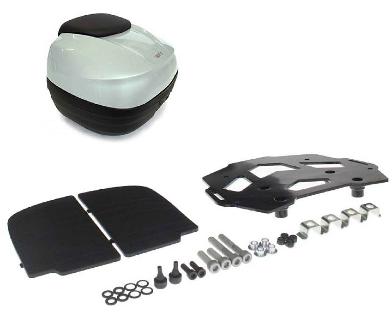 Topkoffer, wit, 40 L voor Aprilia Caponord