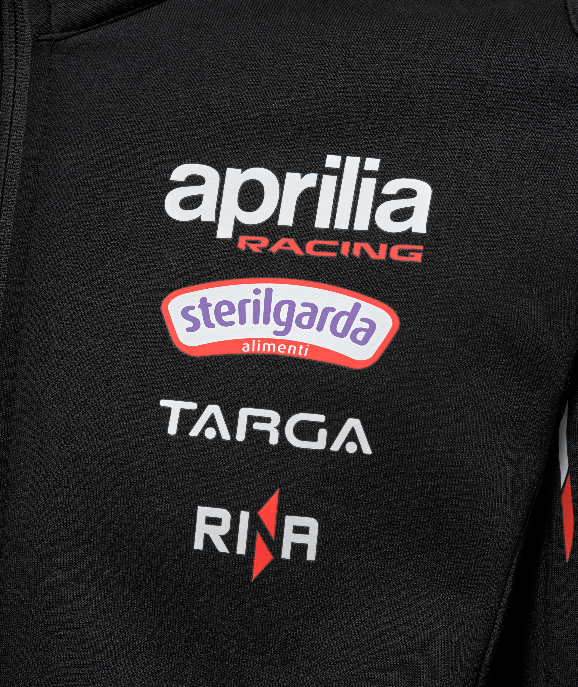 Aprilia-sweatshirt met rits Racing Team Replica 2026 voor heren, zwart